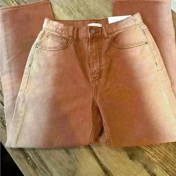 NEW BDG High Waisted Cowboy Jean - Piece Dye Color Denim ~ Rust Ombré ~ 30 - Picture 4 of 8